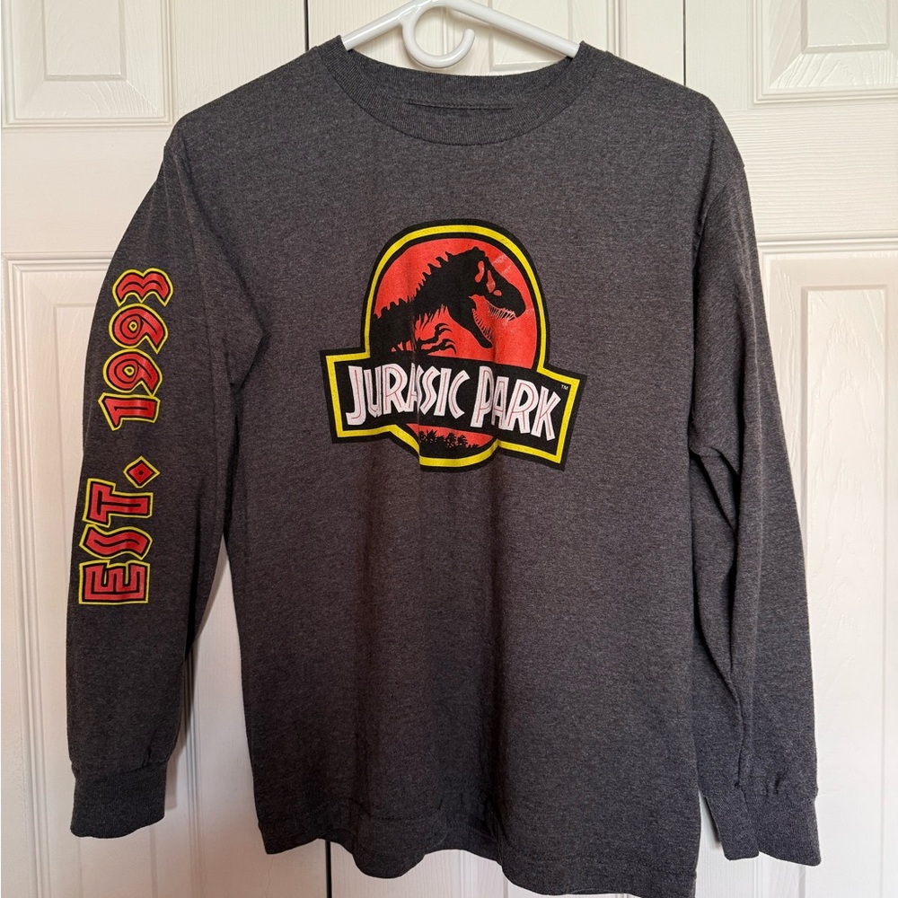 Vintage Jurassic Park - Universal Studios Shirt - Gray Long Sleeve Tee